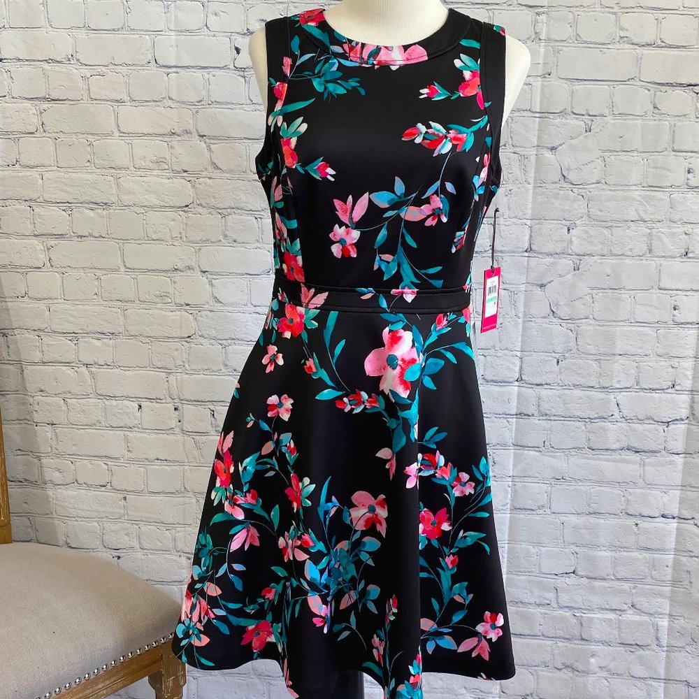 Vince Camuto Floral Sleeveless Fit & Flare Dress,